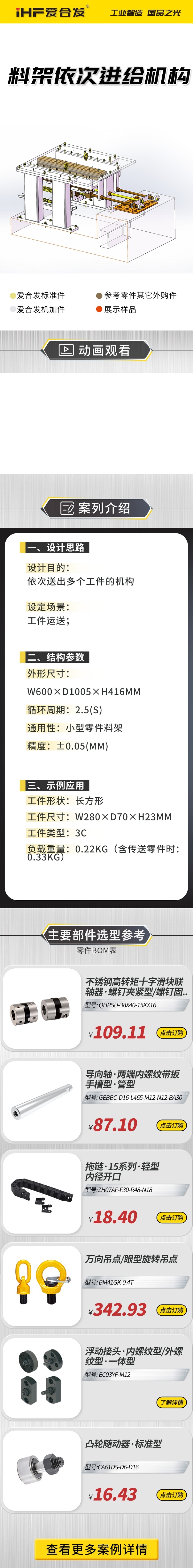 案例剖析：愛合發(fā)料雜架依次進給機構！