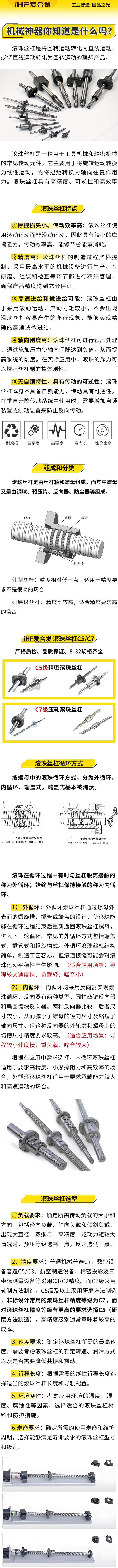 愛合發(fā)：機(jī)械神器，滾珠絲杠分類與特點(diǎn)
